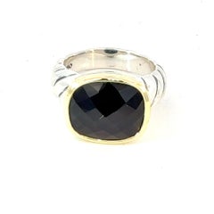 David Yurman Onyx Ring Size 7 18k Gold & Sterling Silver Estate
