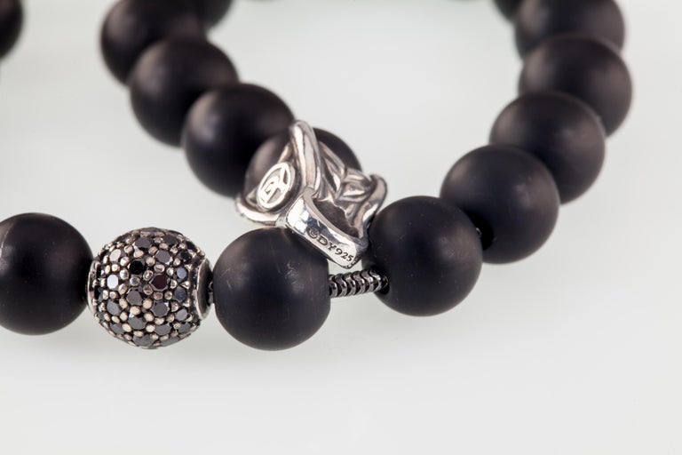 David Yurman Spiritual Beads Two Row Bracelet with Black Onyx and
