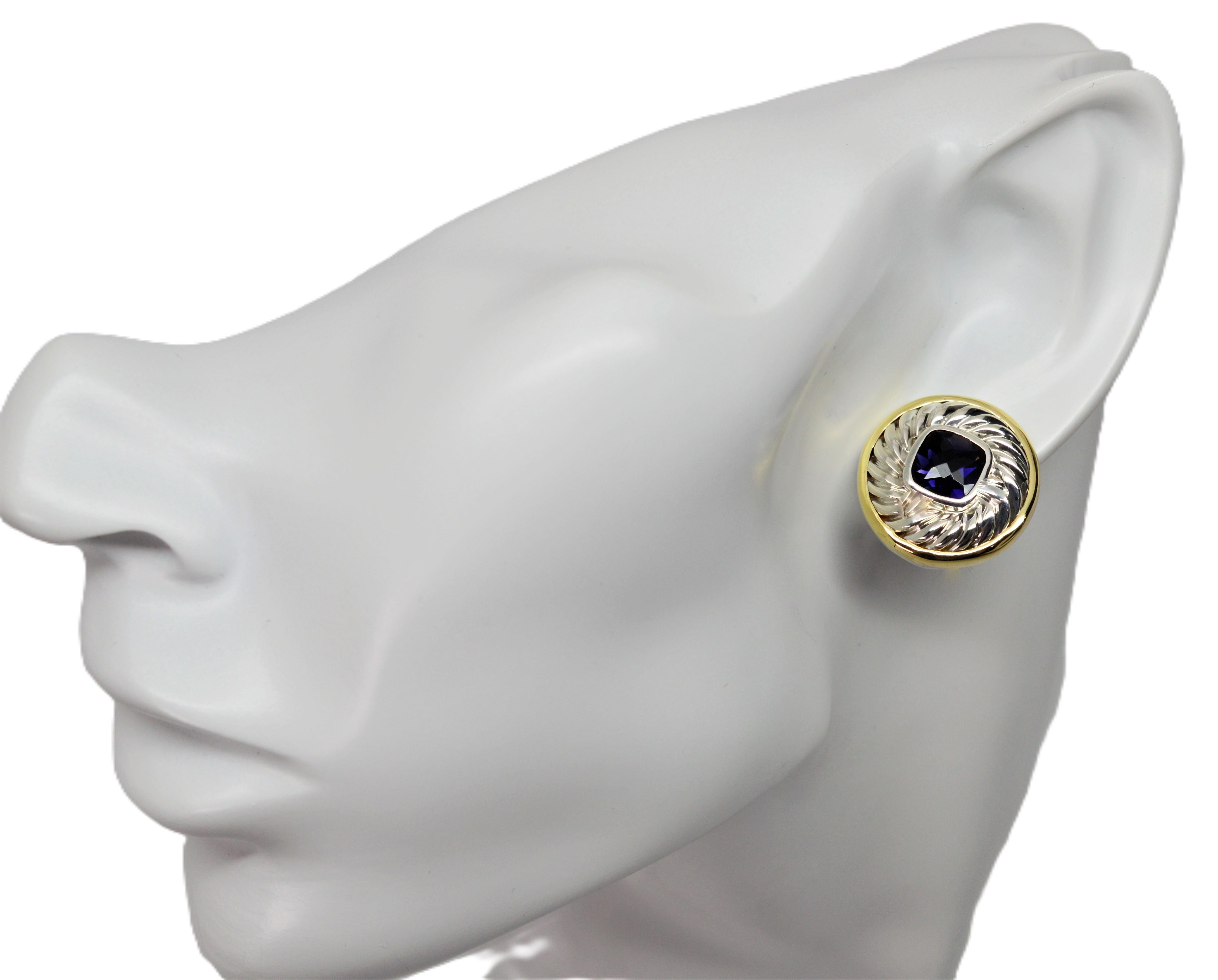 David Yurman Orecchini con orchidea in argento 925 e oro giallo 14 carati in vendita 1