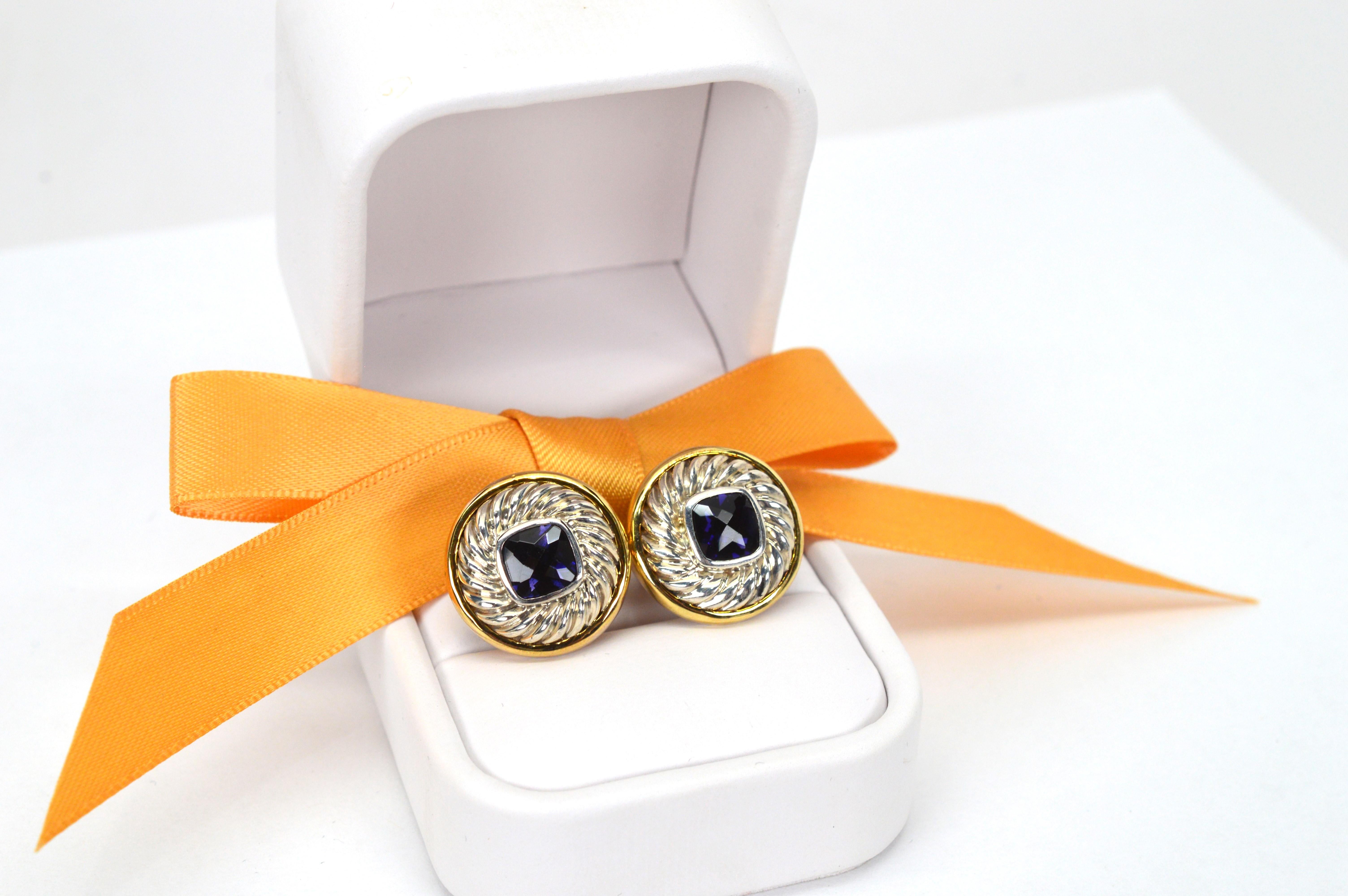 Donna David Yurman Orecchini con orchidea in argento 925 e oro giallo 14 carati in vendita