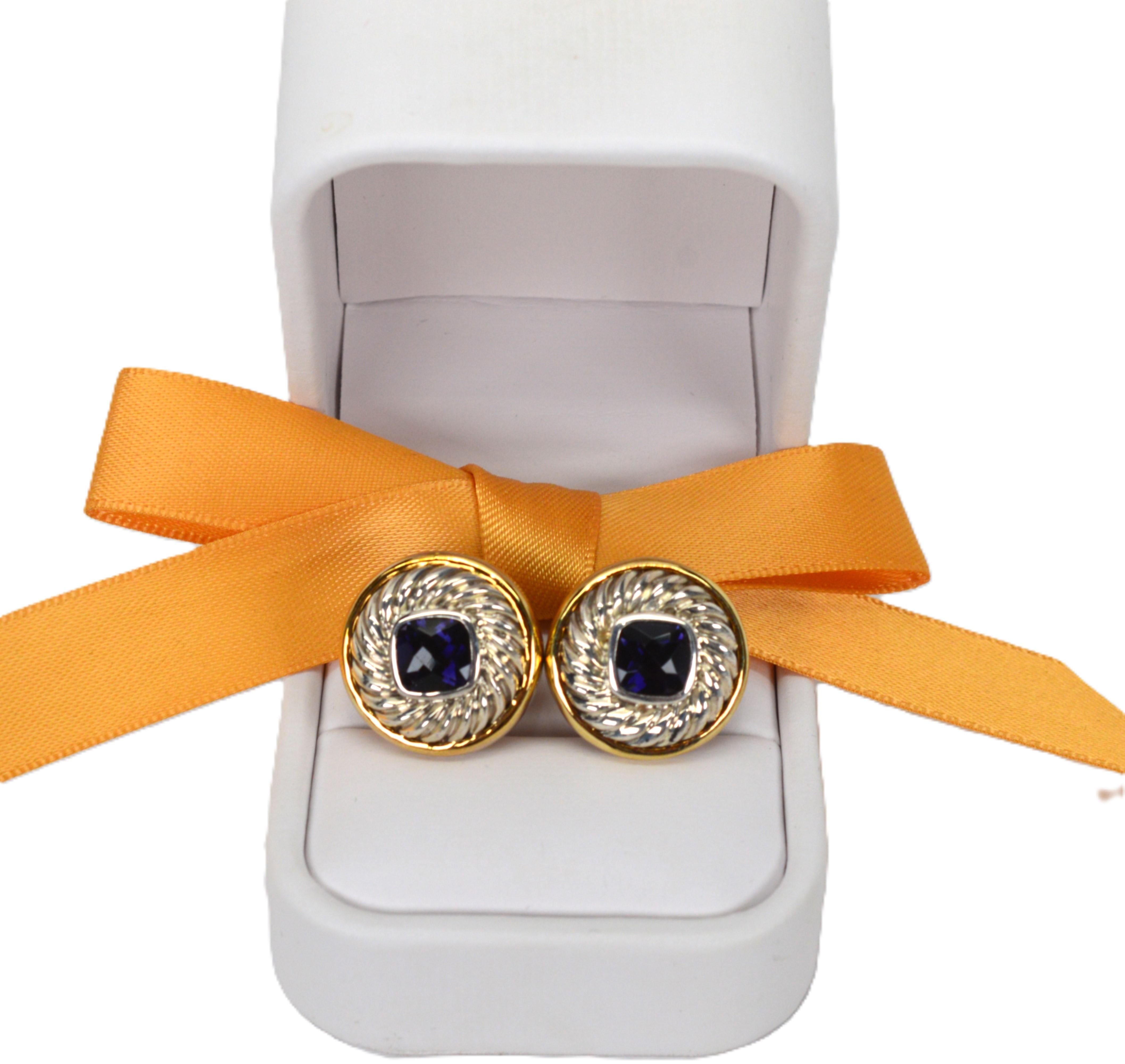 David Yurman Orecchini con orchidea in argento 925 e oro giallo 14 carati in vendita 5