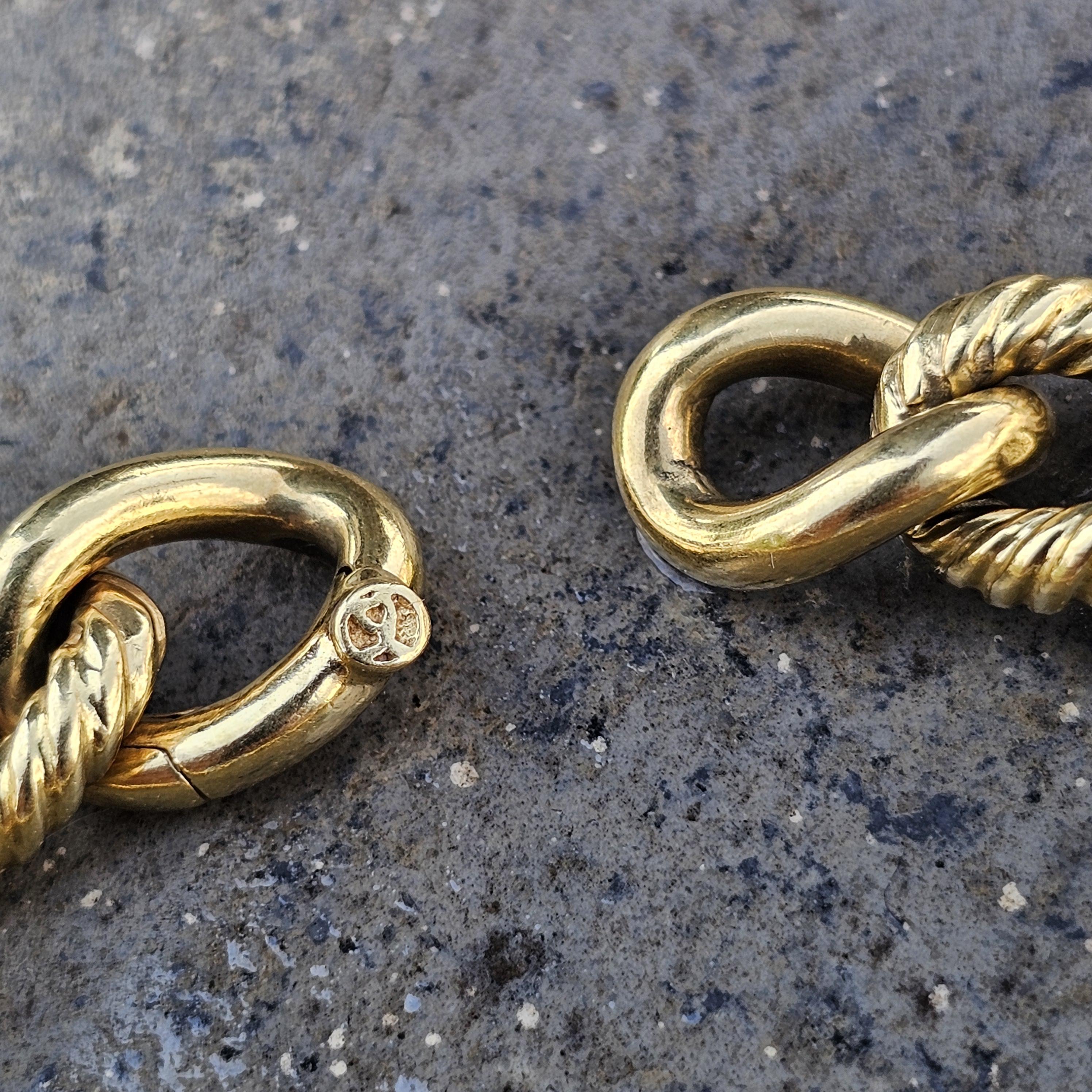 David Yurman Bracciale ovale a maglie alternate in oro giallo 18k 7,5