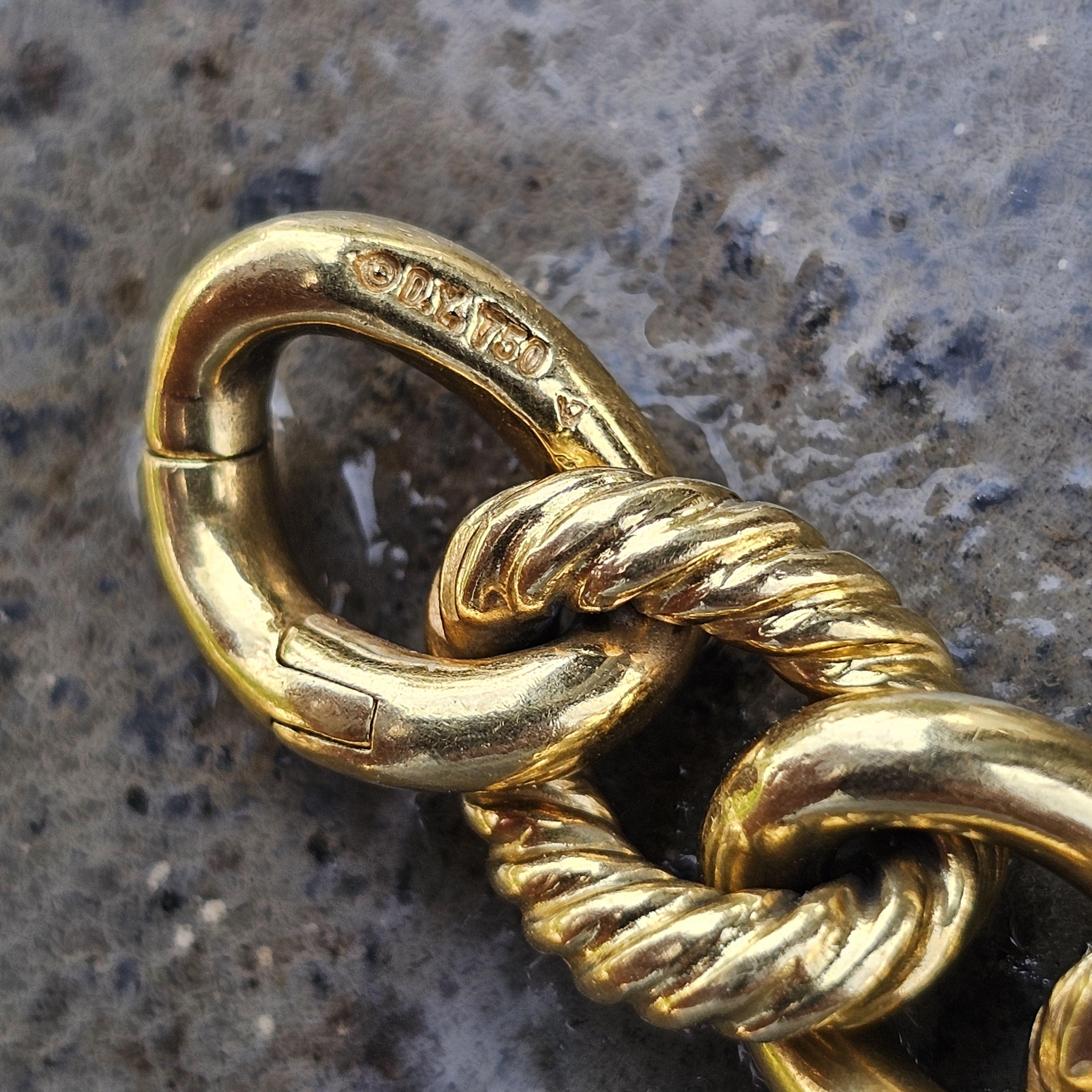 David Yurman Bracciale ovale a maglie alternate in oro giallo 18k 7,5