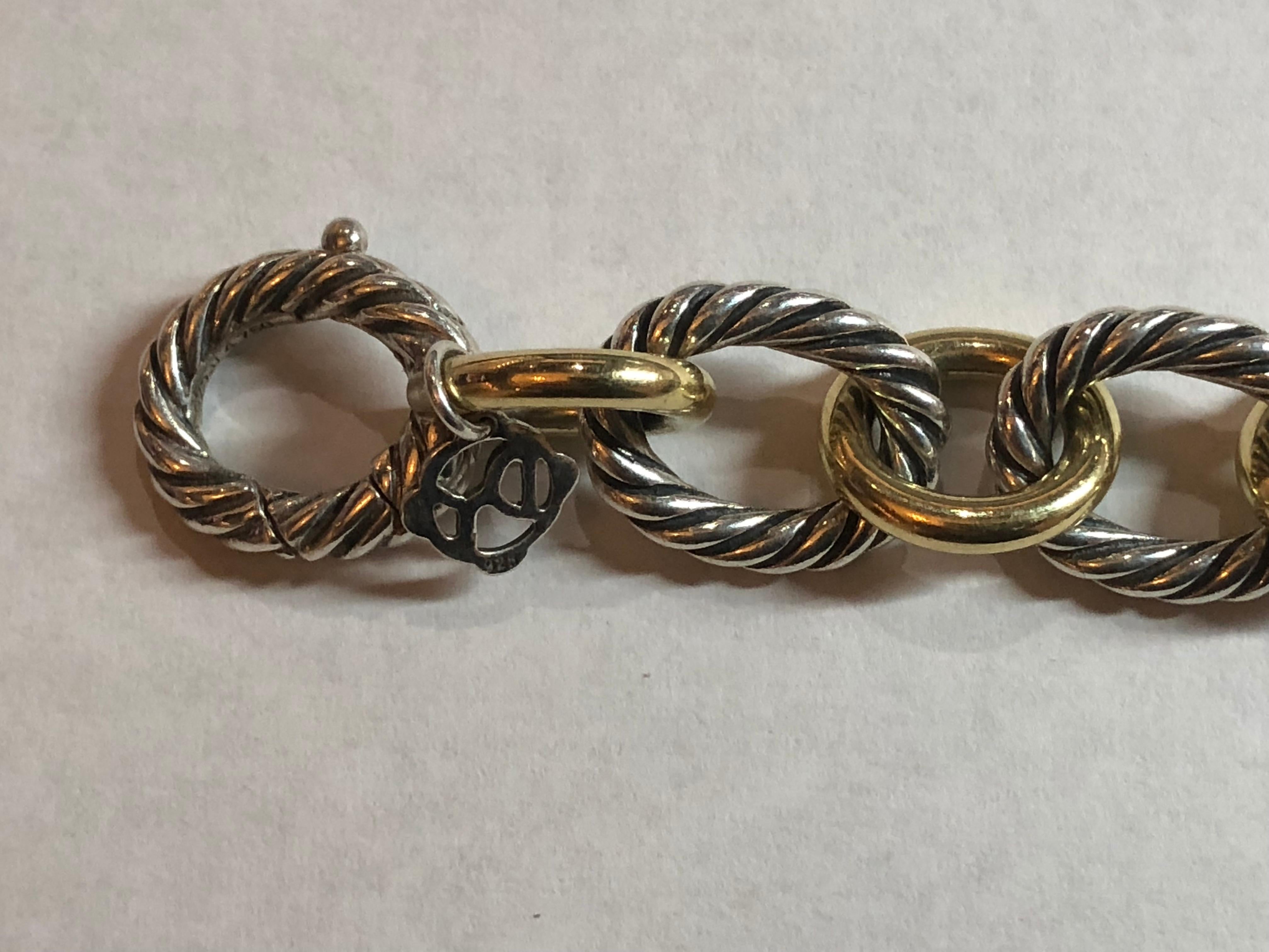 David Yurman Oval Cable Link Bracelet In Excellent Condition In Fort Lauderdale, FL