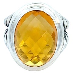 David Yurman Oval Citrine Ring Size 8 Silver Estate