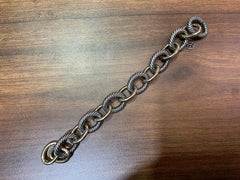 David Yurman Oval Link Chain Bracelet in Sterling Silver with 18k Yellow Gold