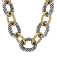 David Yurman Oval Link Chain Necklace 17" - Sterling 925 & Yellow Gold 1/5 18k