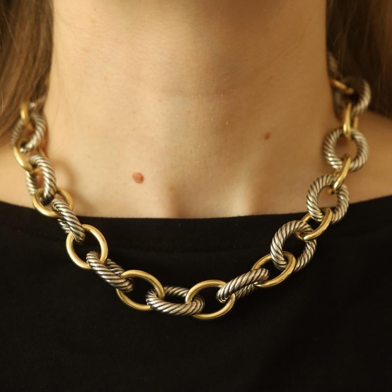David Yurman Oval Gliederkette Halskette 17