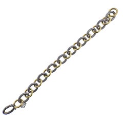David Yurman Oval Link Chain Silver Bonded Gold Bracelet