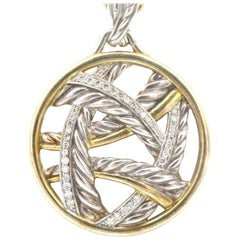 David Yurman Papyrus Collection 925 Sterling Silver and Diamond Pendant