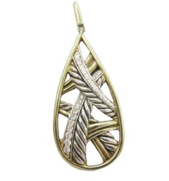 David Yurman Papyrus Sterling Silver and Diamond Earrings