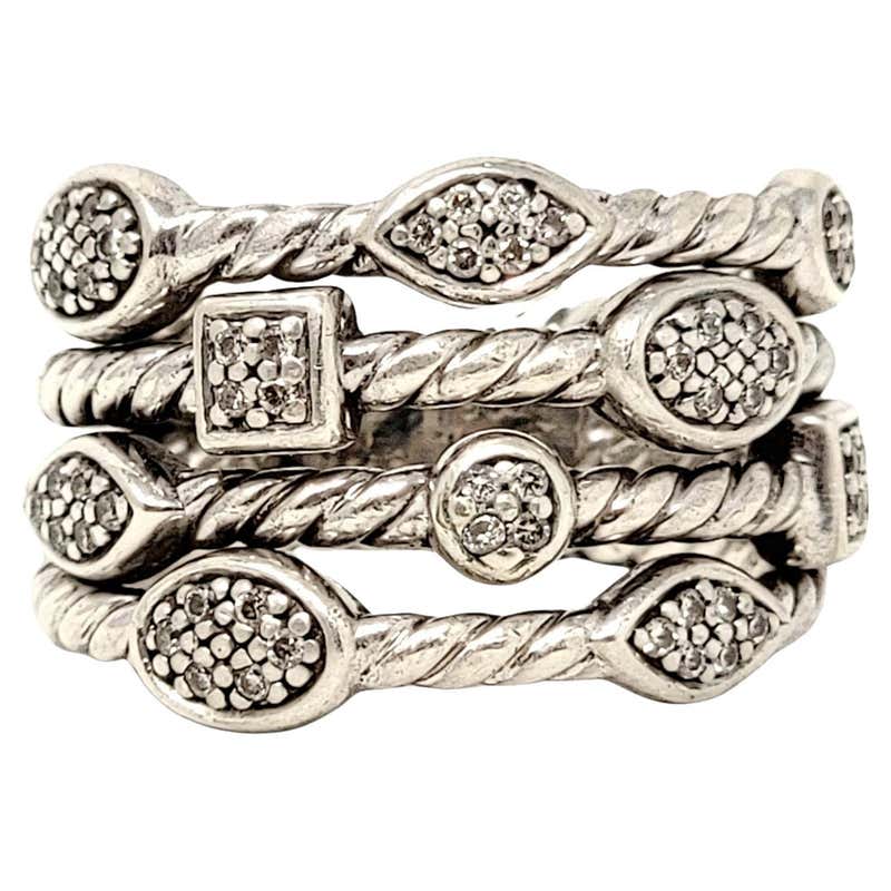 David Yurman Men's Sterling Silver Rope Ring sz 9.5 For Sale at 1stDibs ...