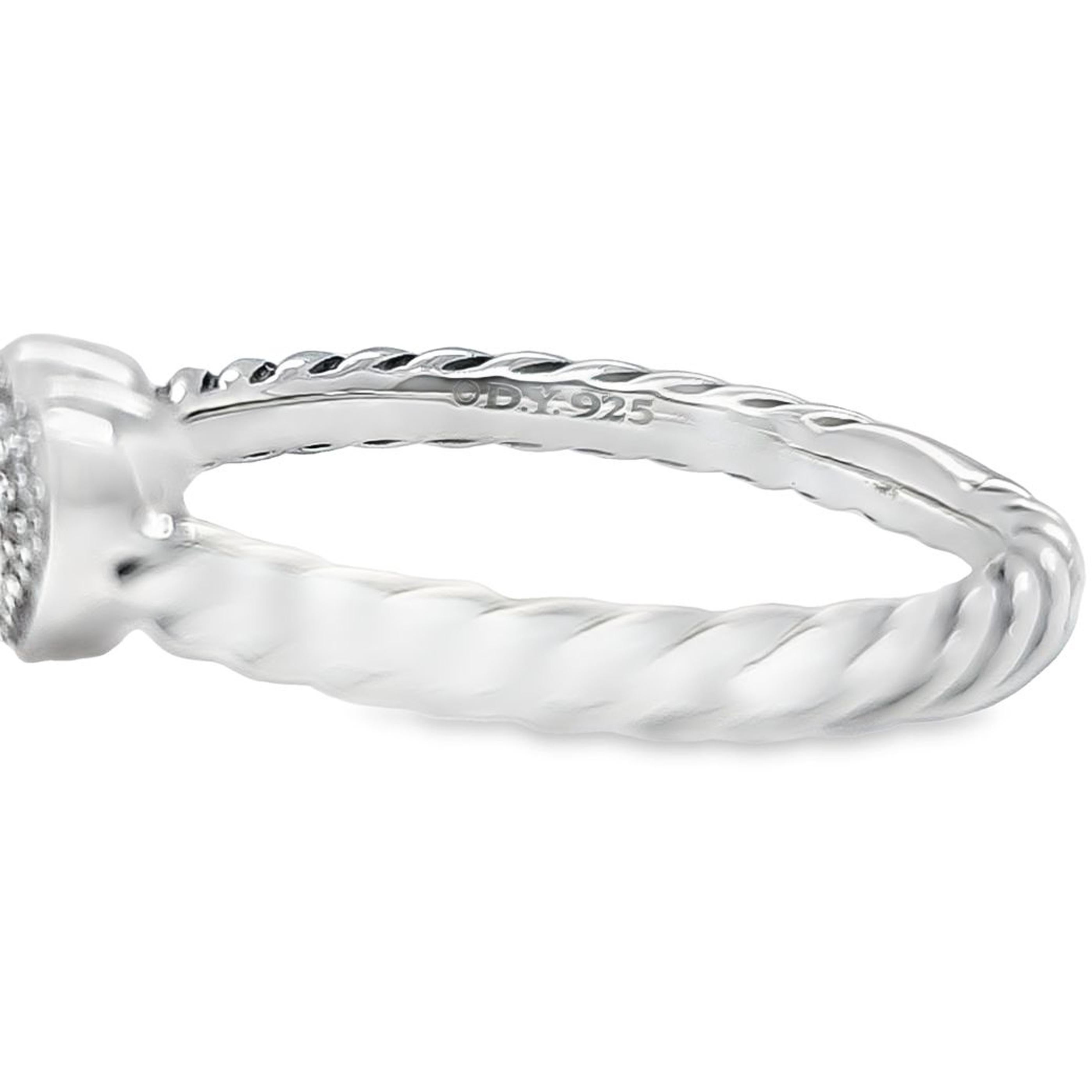 David Yurman Anello cuore con diamanti in pavé In condizioni buone in vendita a Coral Gables, FL