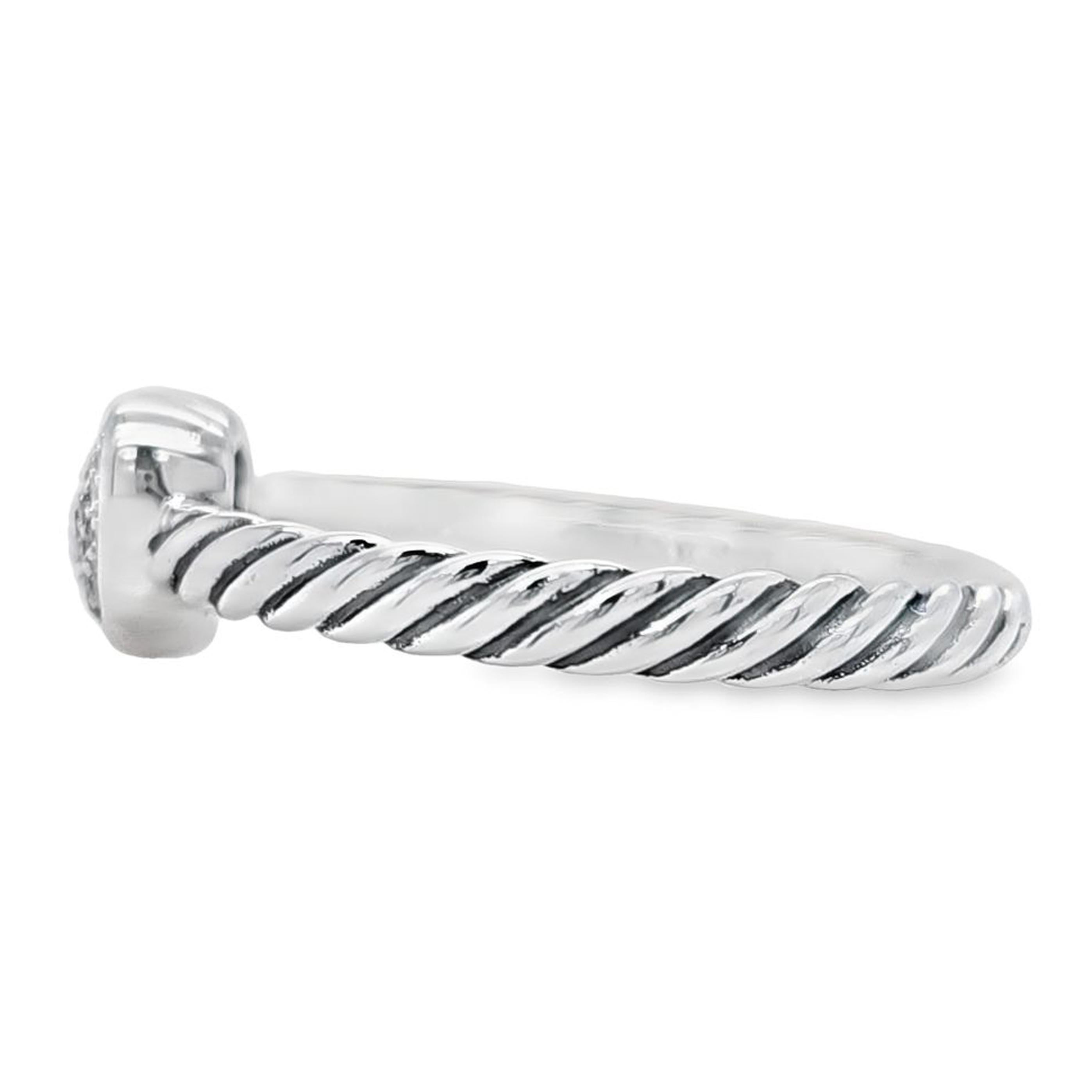 David Yurman Anello cuore con diamanti in pavé in vendita 1