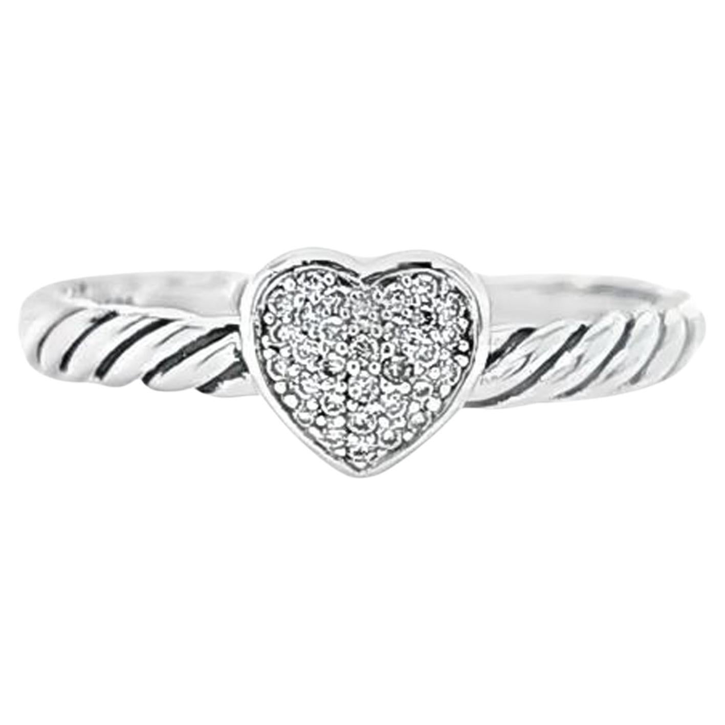 David Yurman Pave Diamond Heart Ring