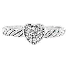 David Yurman Pave Diamond Heart Ring