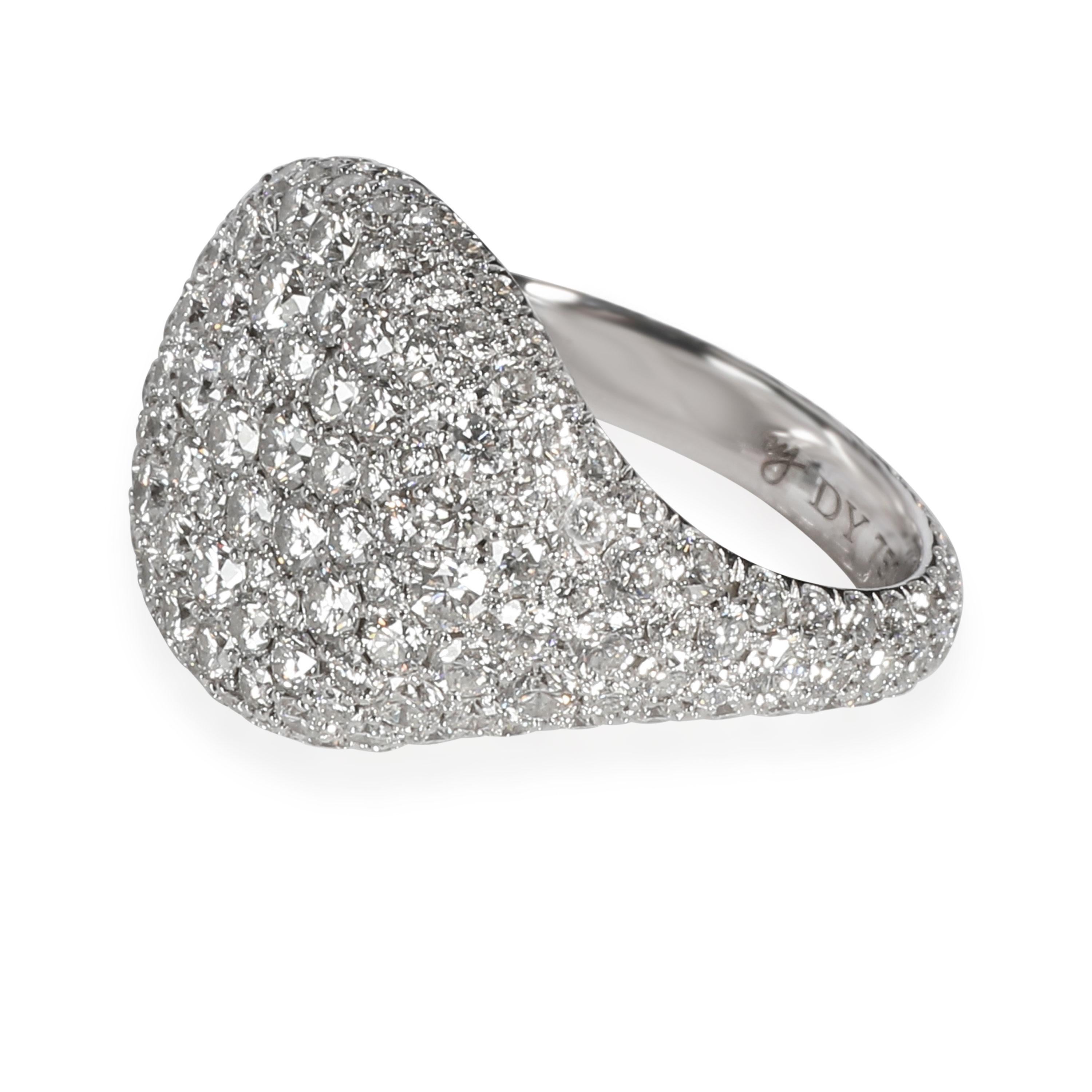 David Yurman Pave Diamant Pinky Ring in 18k Weißgold 2,65 CTW (Rundschliff)