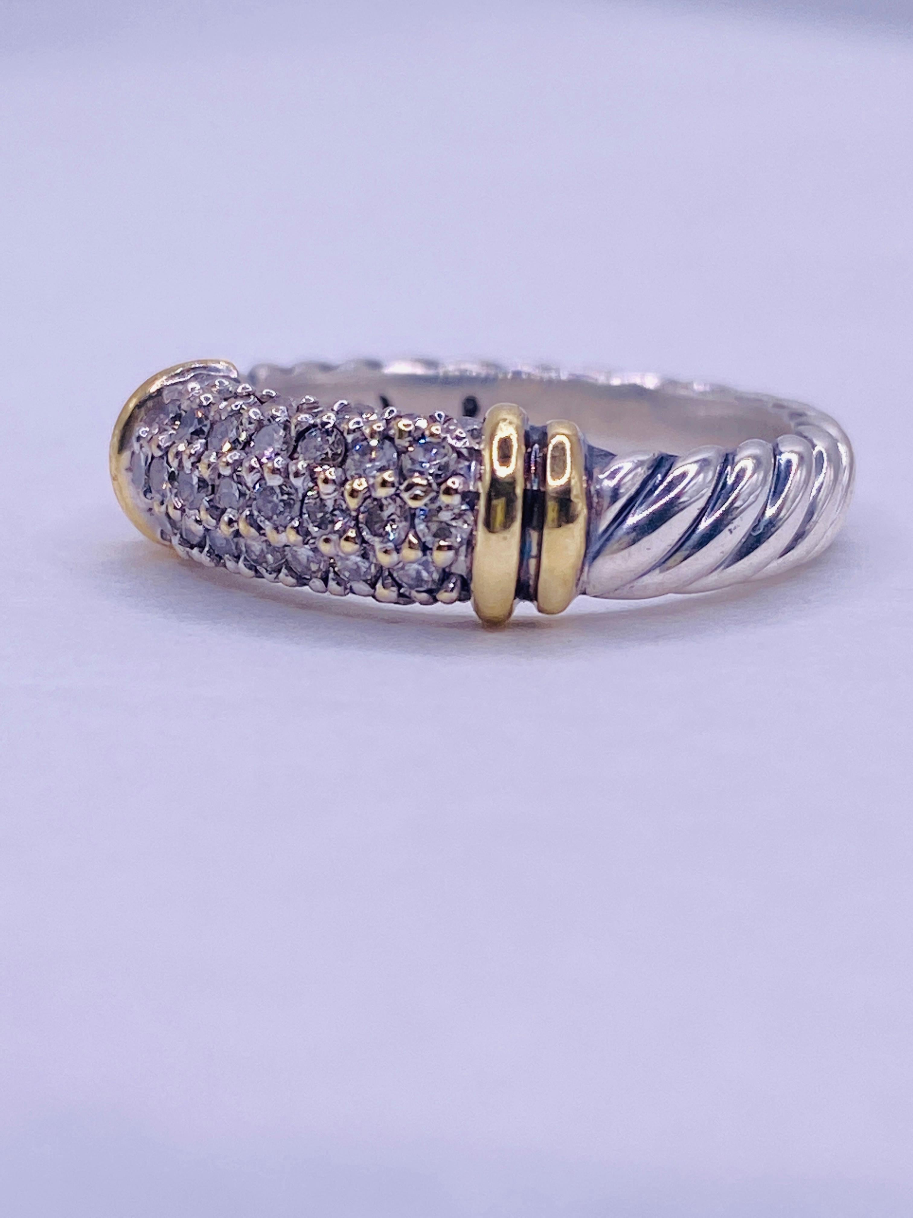 David Yurman Pave Diamantring für Damen oder Herren im Angebot
