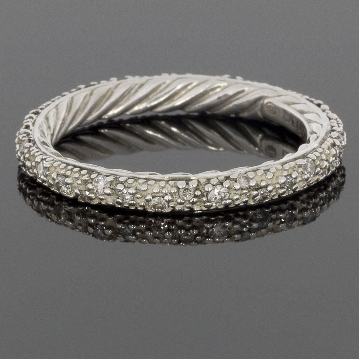 This beautiful David Yurman diamond stack ring is comprised of 925 sterling silver and features round diamonds that are pave set. MSRP $825!

Details:
David Yurman
925 Sterling Silver
Pave Set Round Diamonds
Ring Size 7
MSRP $825!
Comes in a