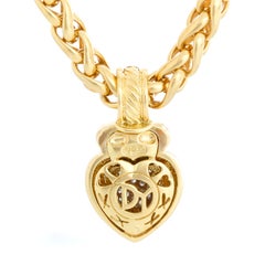 David Yurman Pave Round Diamond Heart Pendant Necklace