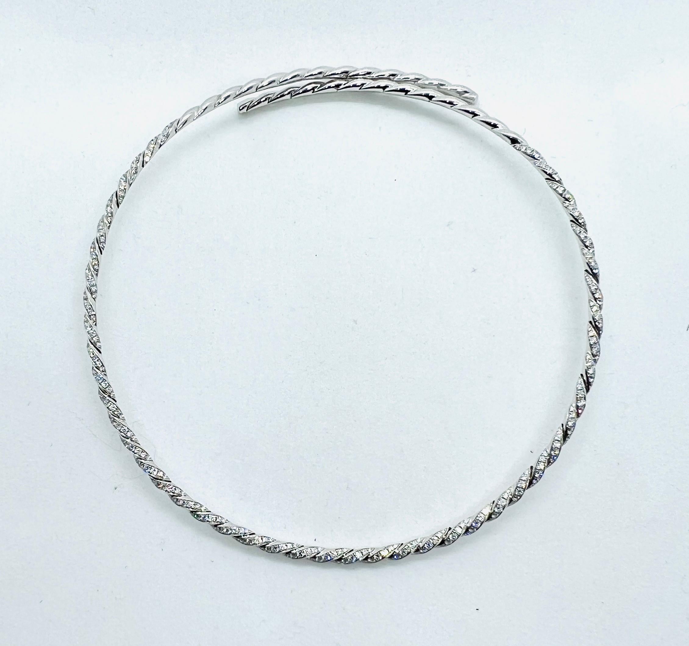 David Yurman Paveflex 18K Weißgold & Diamant 3,7mm Halskette 2
