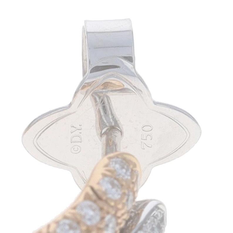 Women's David Yurman Pavéflex Diamond Hoop Earrings - White Gold 18k Round 1.00ctw Twist For Sale