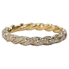 David Yurman Paveflex Ewigkeitsring Diamant 18k Gelbgold 2,7 mm - Größe 4,5