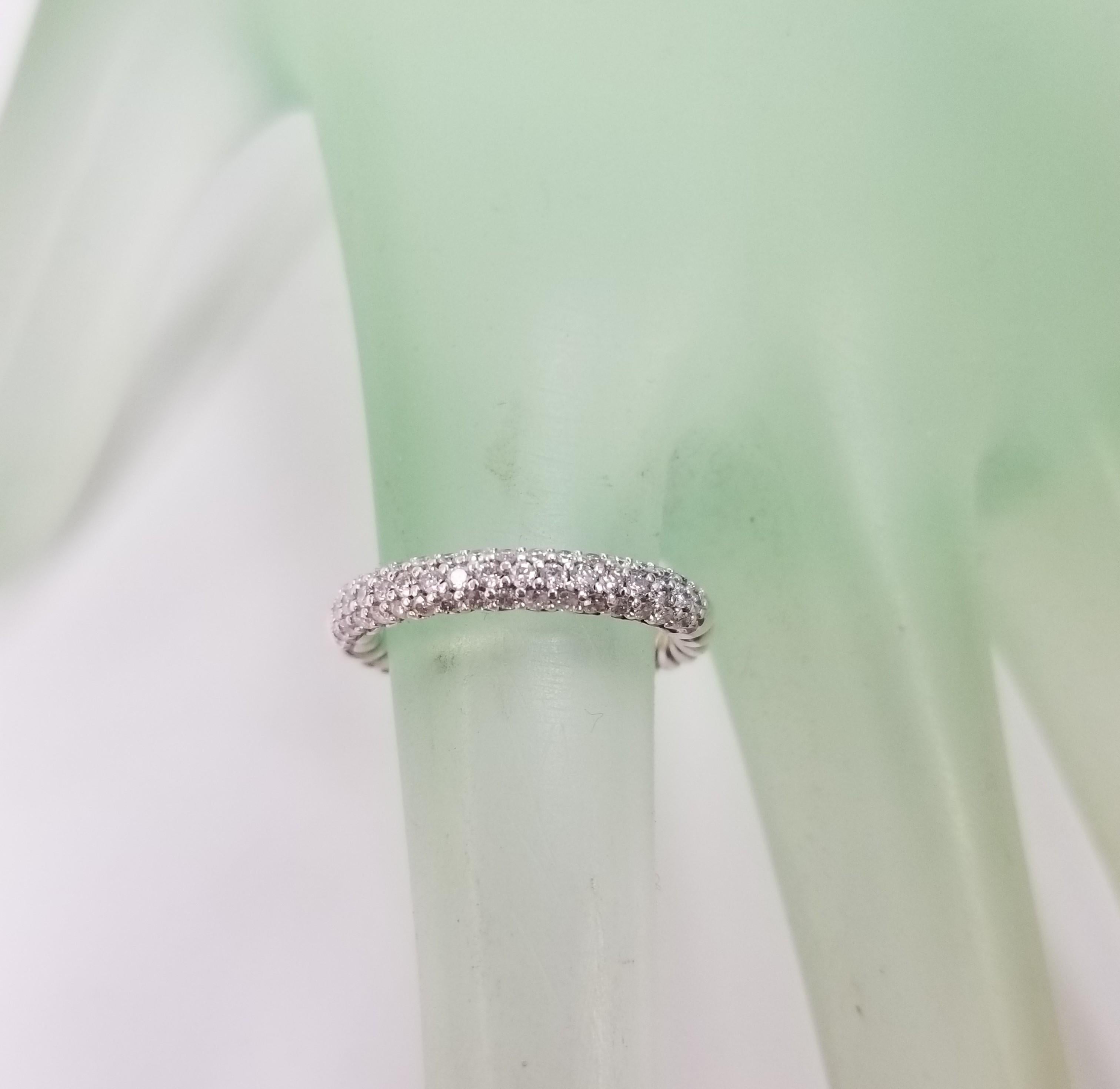 Contemporary David Yurman Paveflex Ring  Diamond Sterling silver 3.1mm - Size 4.5 For Sale