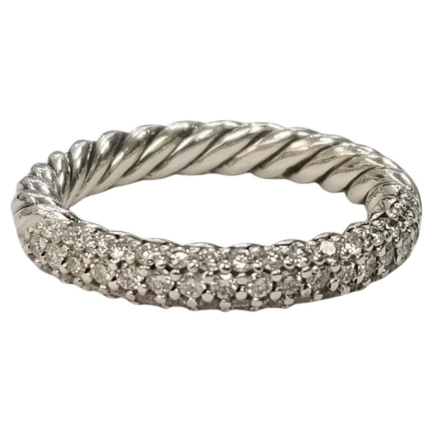 David Yurman Paveflex Ring  Diamond Sterling silver 3.1mm - Size 4.5