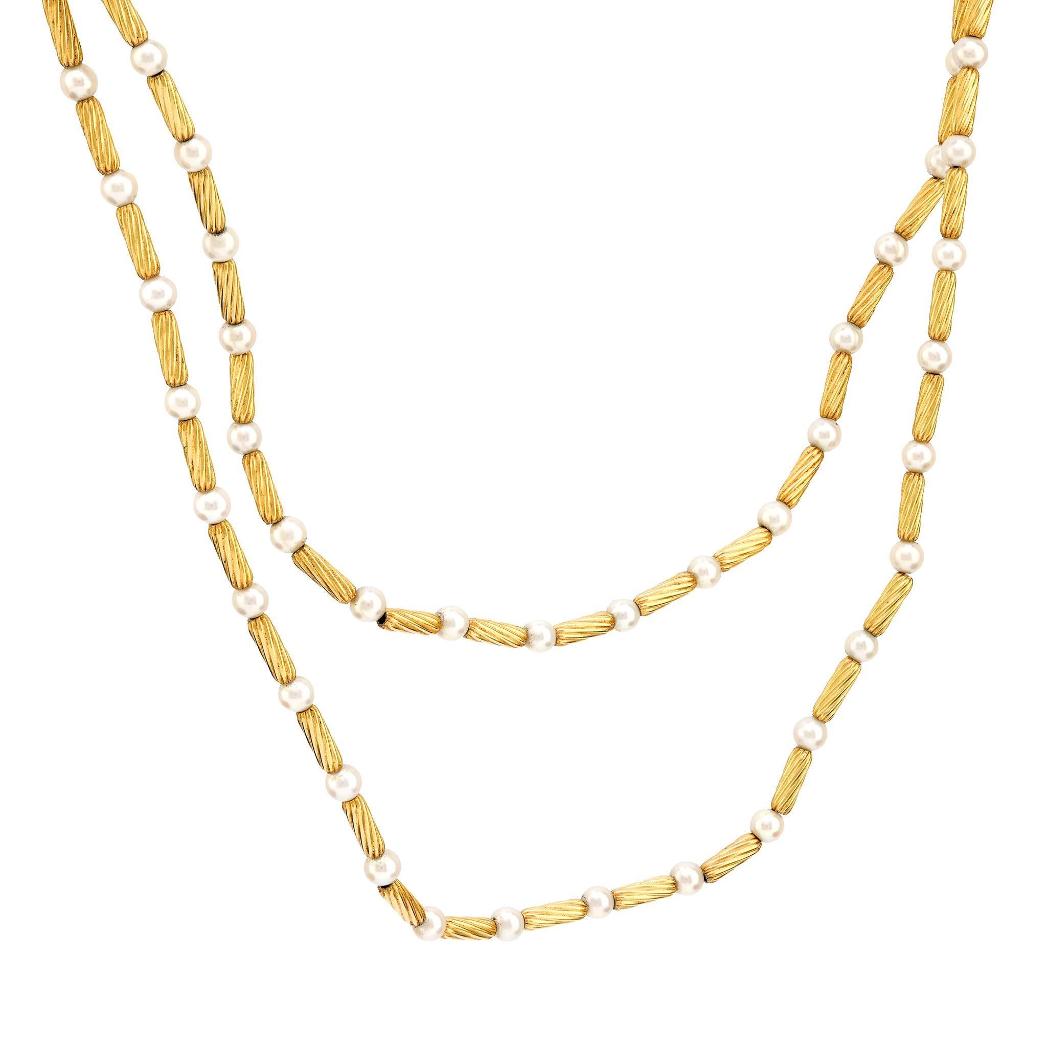 David Yurman Perle 18k Gelbgold Halskette (Moderne)