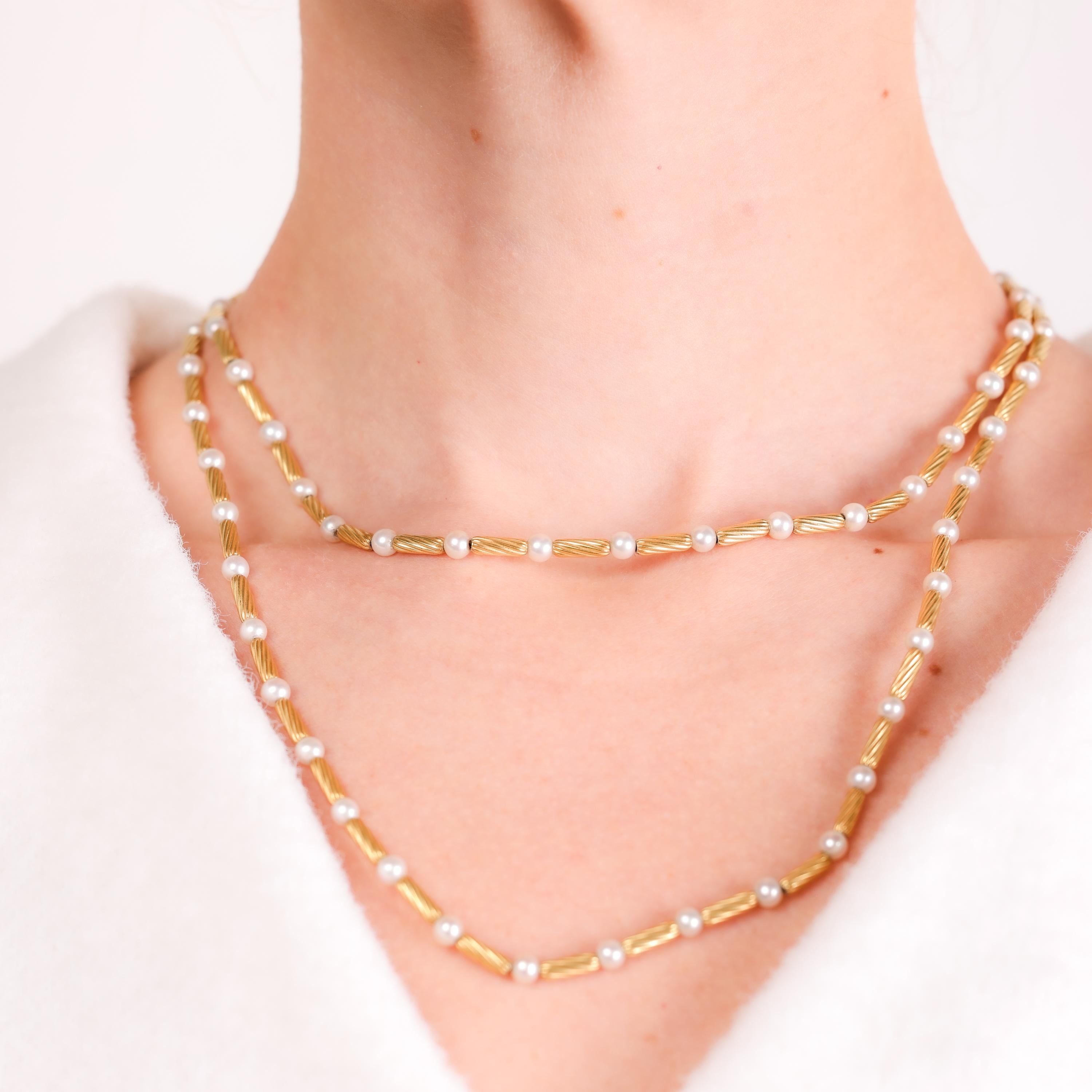 David Yurman Perle 18k Gelbgold Halskette (Ungeschliffen)
