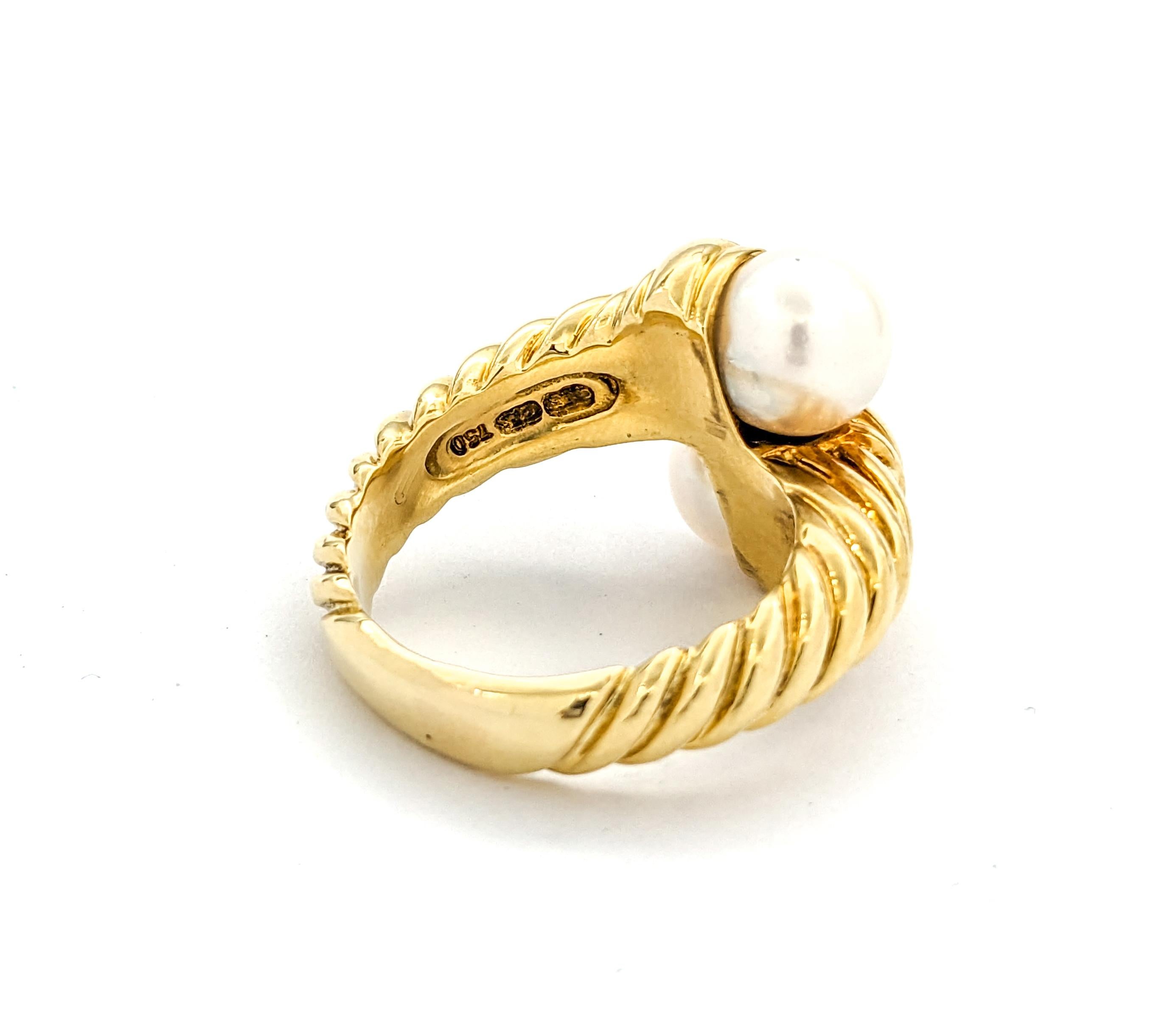 David Yurman Pearl Ring In Yellow Gold For Sale 2