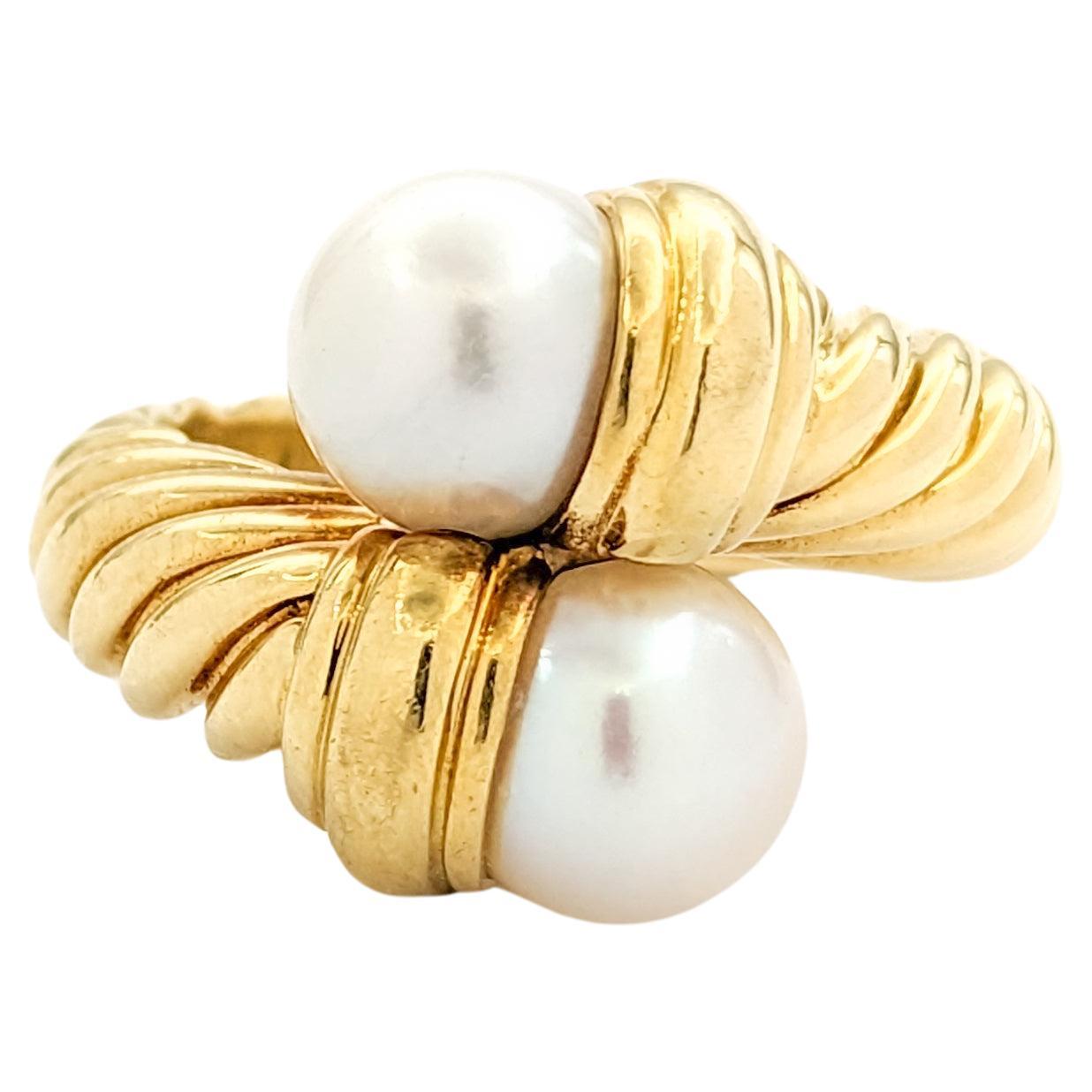 David Yurman Pearl Ring In Yellow Gold