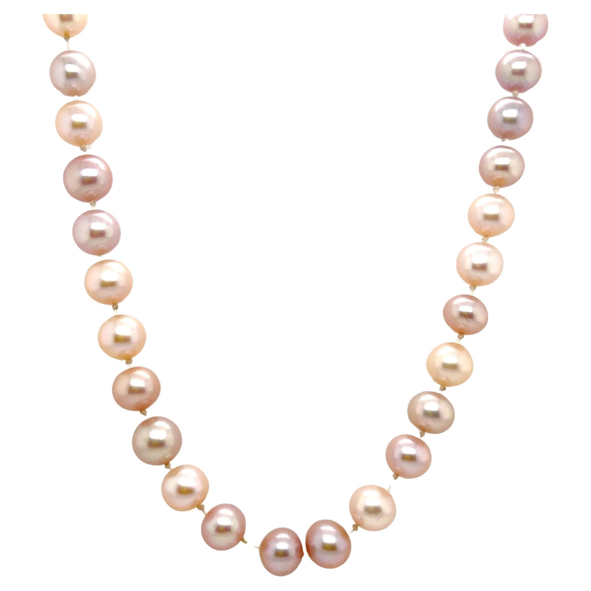 Contemporary David Yurman Pearl Strand Necklace With Natural Diamonds & Hook Buckle Clasp 18