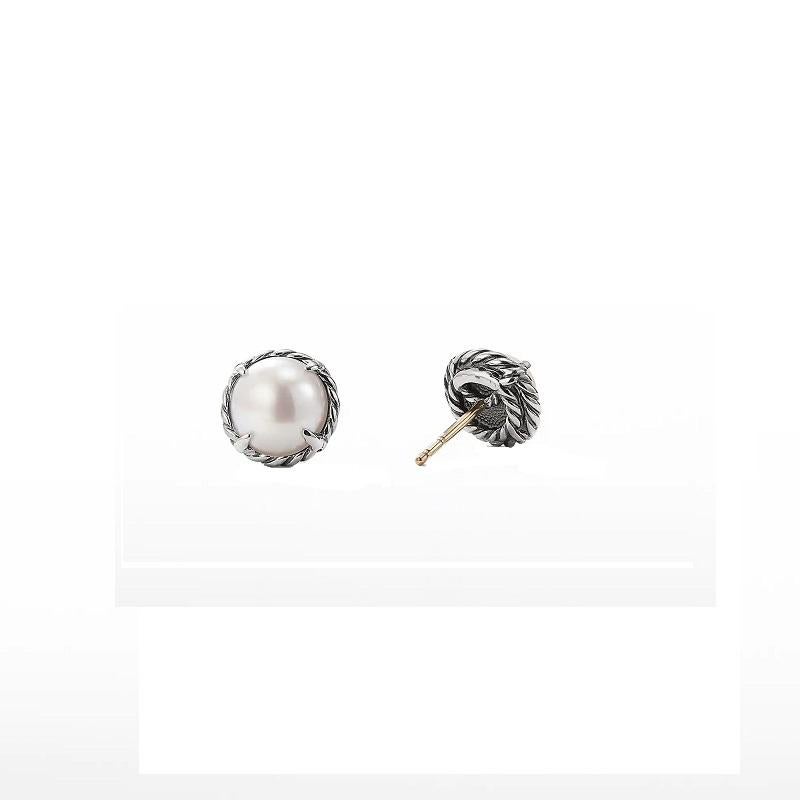 Sterling Silver 
White Cultured Freshwater Pearls, 8mm 
Earring, 10mm
E11982 SSBPE