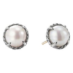 David Yurman Pearl Studs Earring in Sterling Silver E11982 SSBPE