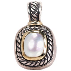 David Yurman Pearl Two-Tone Cable Charm Pendant