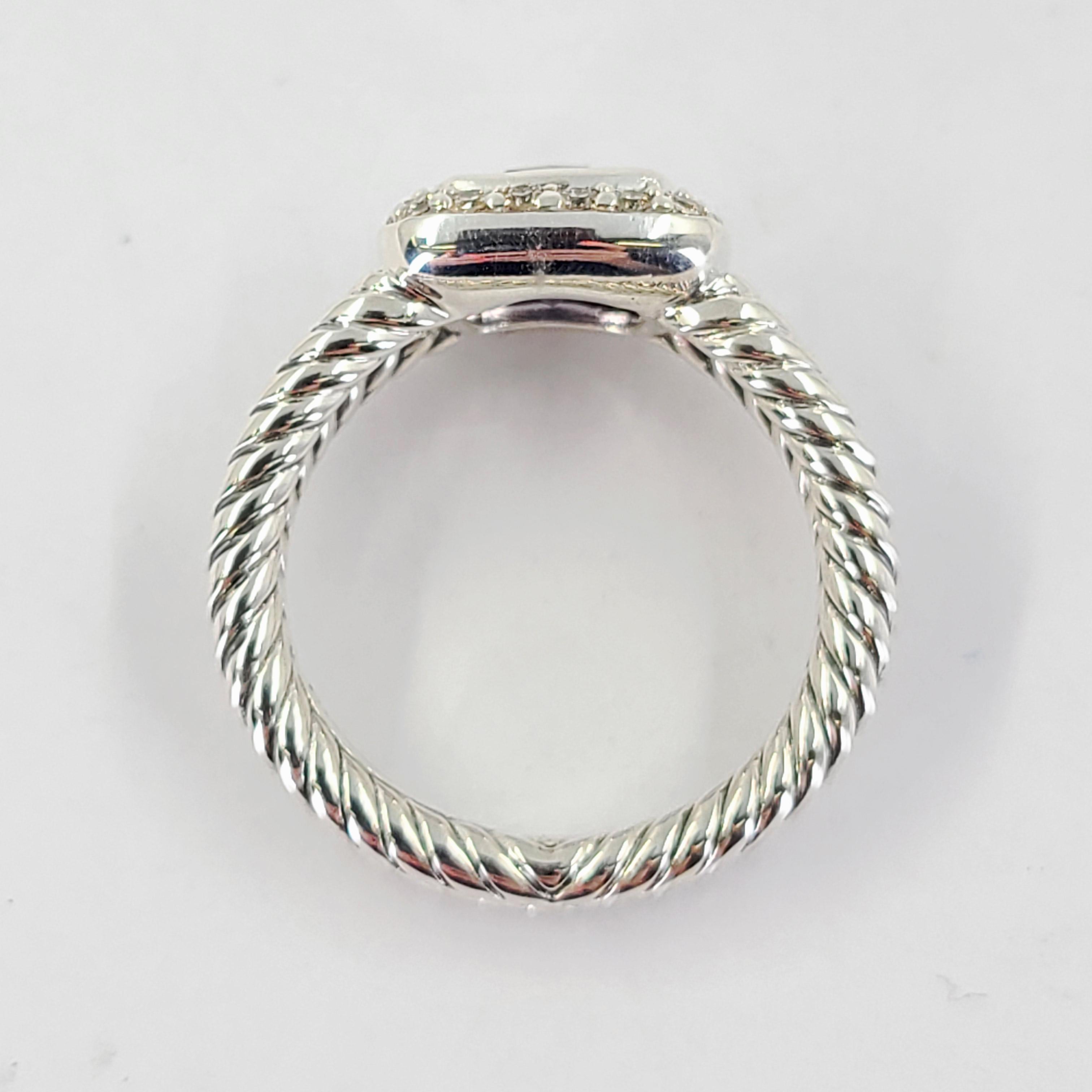 David Yurman Petite Albion Amethyst & Diamond Ring In Good Condition In Coral Gables, FL