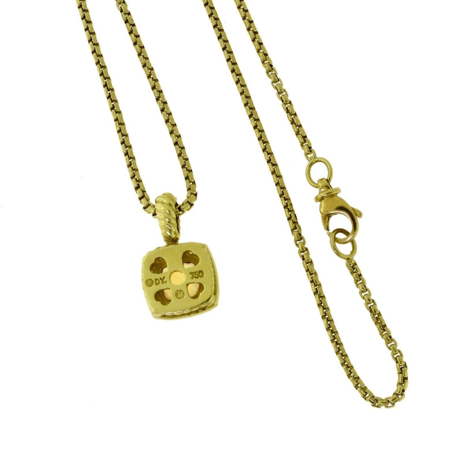 David Yurman Petite Albion Citrine 18 Karat Yellow Gold Necklace For Sale 1