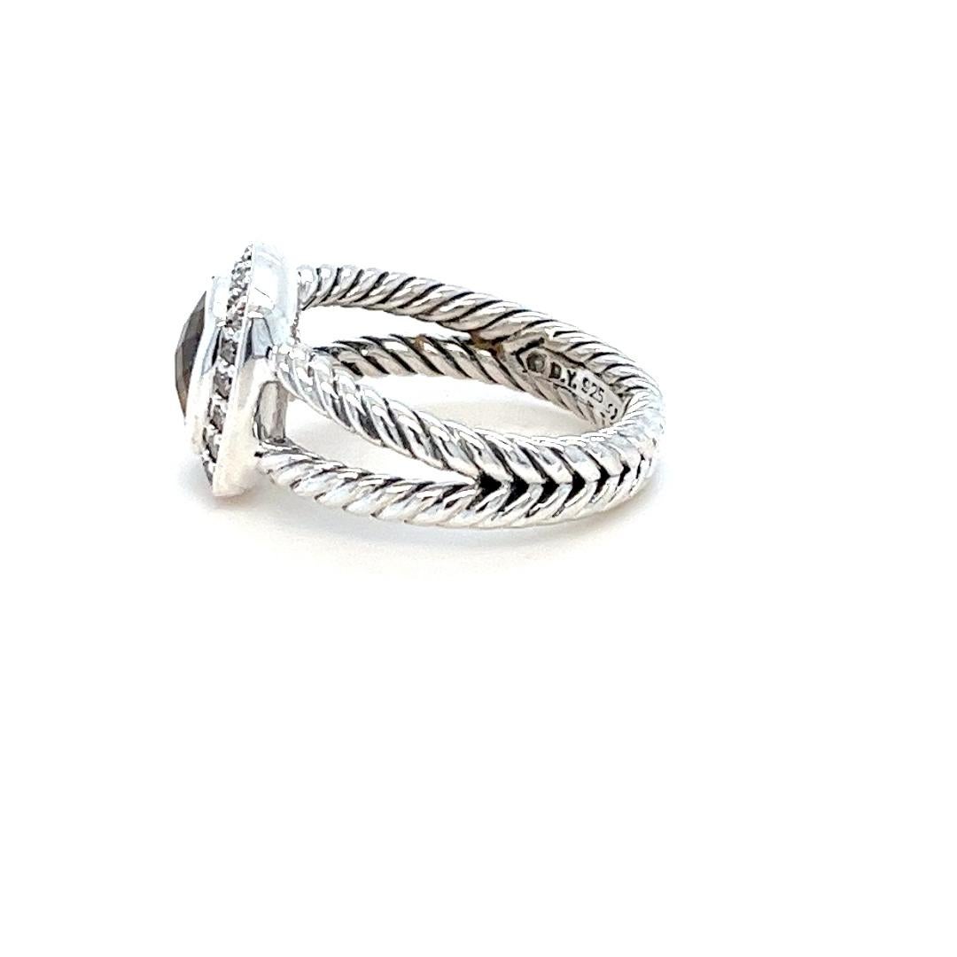 Cushion Cut David Yurman Petite Albion Citrine Ring For Sale