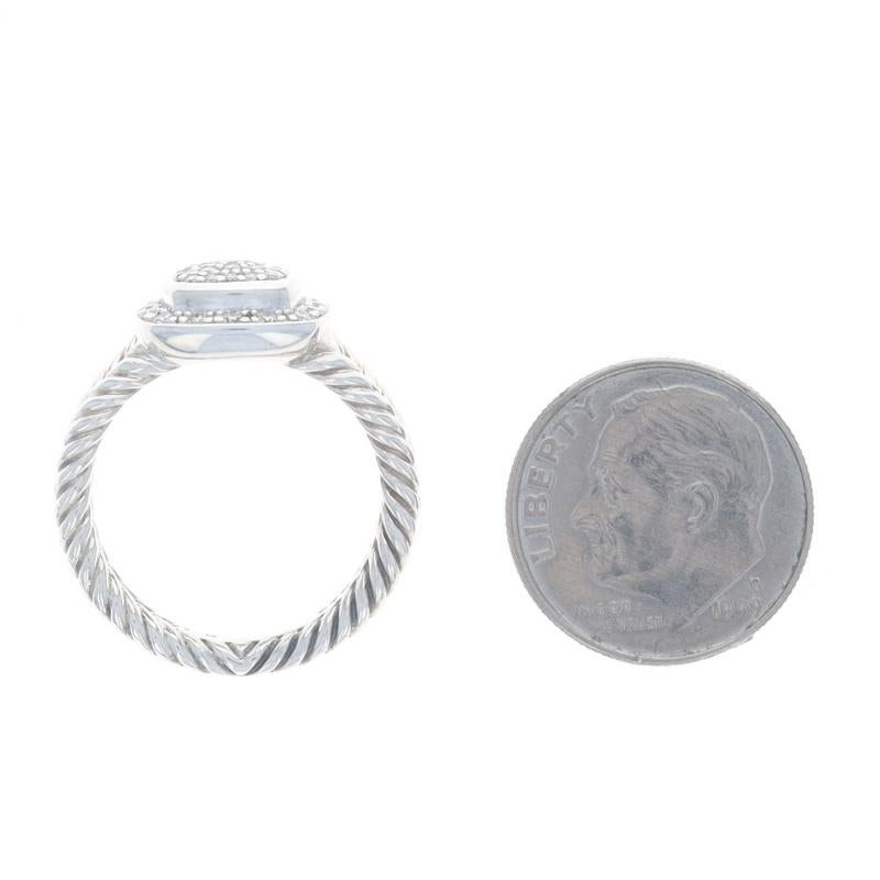 David Yurman Petite Albion Diamantring - Sterling 925 rund .37ctw Cluster Halo 1