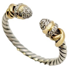 David Yurman Petite Helena Ring with Diamonds Sterling Silver and 18 Karat Gold
