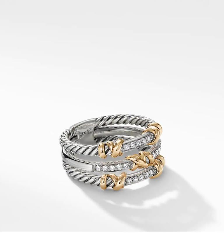 petite helena wrap three row ring