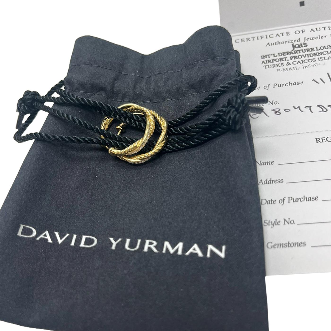 David Yurman Petite Infinity Hoop Earrings 17.3mm 18K Yellow Gold with Diamonds 4