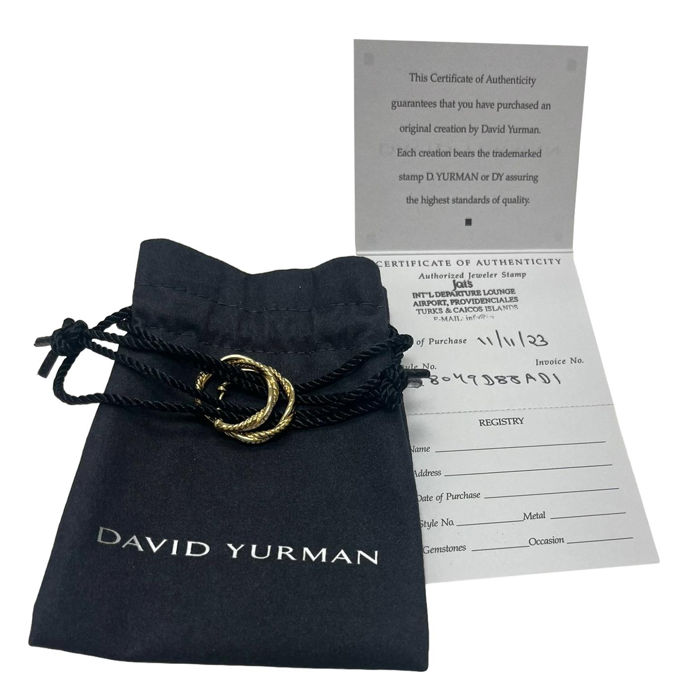 David Yurman Petite Infinity Hoop Earrings 17.3mm 18K Yellow Gold with Diamonds 2