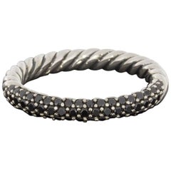 David Yurman Petite Pave Black Diamond Stack Ring