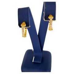 David Yurman Petite Pave Hoop Earrings in 18k Yellow Gold With Diamonds