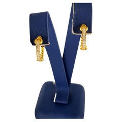 Pendientes de aro Petite Pave David Yurman de oro amarillo de 18 quilates con diamantes