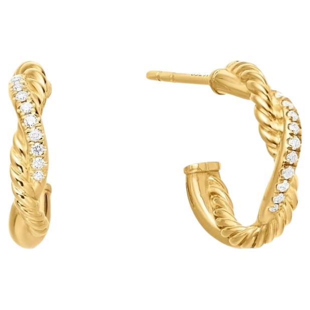 David Yurman Petite Pave Infinity Pendientes de aro abrazador de diamantes Oro amarillo de 18 quilates