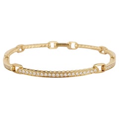 Used David Yurman Petite Pave Link Bracelet with Diamonds in 18K Gold, Size S